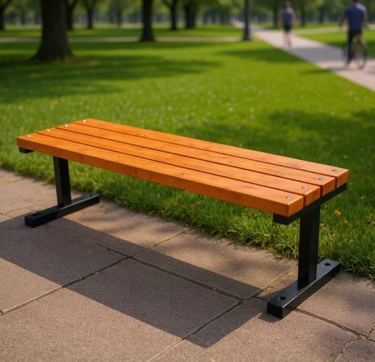 Деревянная садовая скамейка ПРОСТОН 150 см без спинки 2026 г.