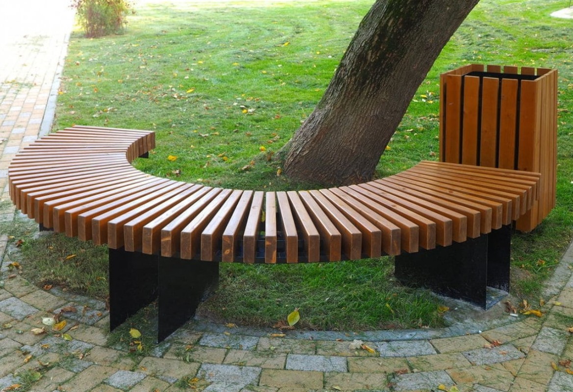 Лавочка деревяння парковая Зигзаг 2026 г.