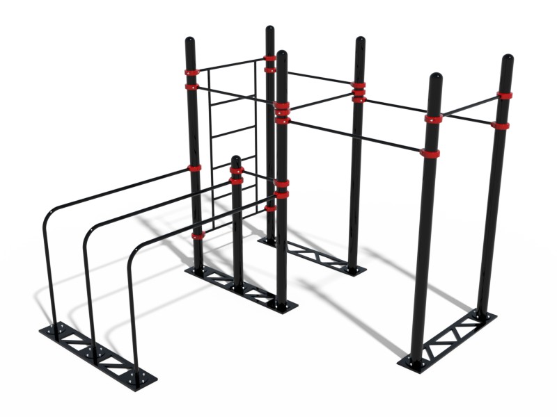 ШВЕДСКАЯ СТЕНКА, 6 ТУРНИКОВ, БРУСЬЯ ГНУТЫЕ ДВОЙНЫЕ