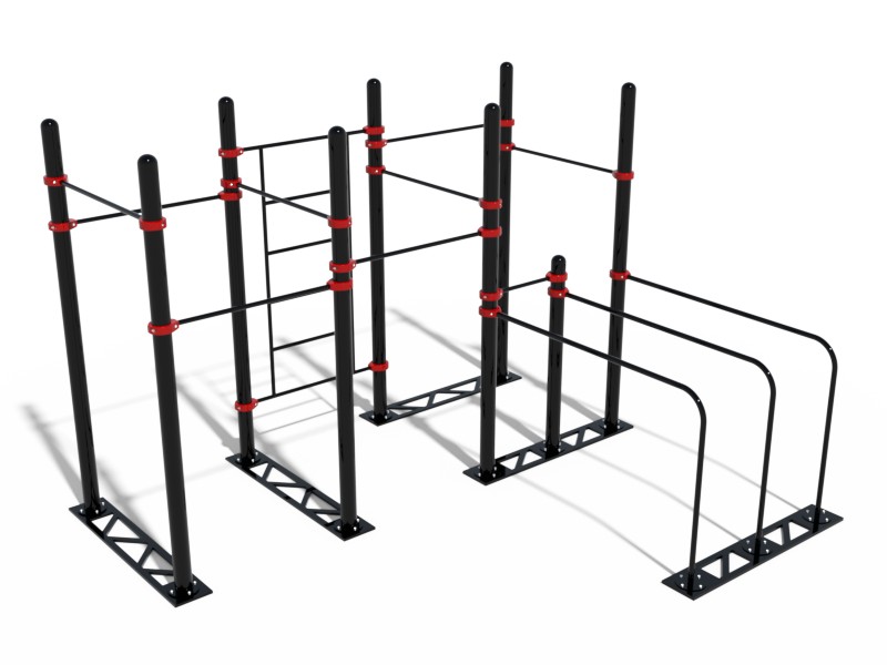 ШВЕДСКАЯ СТЕНКА, 8 ТУРНИКОВ, БРУСЬЯ ГНУТЫЕ ДВОЙНЫЕ