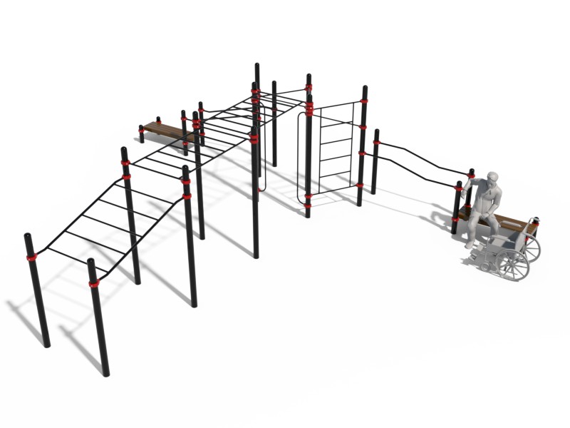 РУКОХОД В ПОДЪЕМ, РУКОХОД КЛАССИЧЕСКИЙ ДВУХУРОВНЕВЫЙ, ВЕРТИКАЛЬНЫЕ ПОРУЧНИ ДЛЯ КОЛЯСОЧНИКОВ
