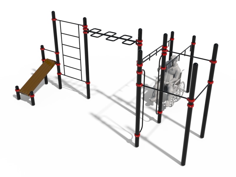 4 ТУРНИКА, ШВЕДСКАЯ СТЕНКА, РУКОХОД-ЗМЕЕВИК, РУКОХОД-МОЛОТОК, НАКЛОННАЯ СКАМЬЯ И ВЕРТИКАЛЬНЫЕ ПОРУЧНИ