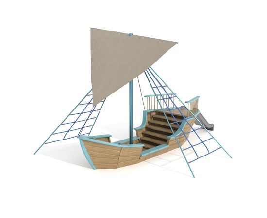 Кораблик-песочница с горкой ЭКО LM 2025 г.