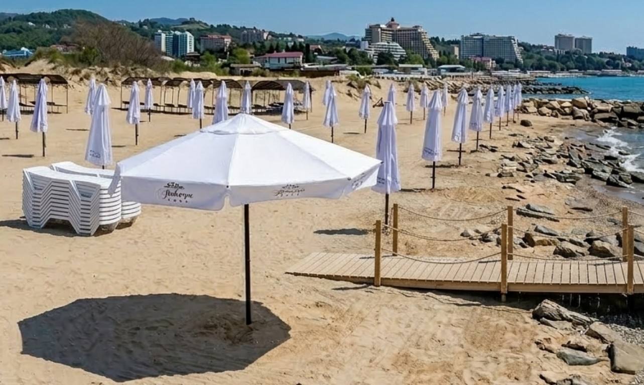 Пляжный зонт Буревестник. Пляжный круглый зонт диаметром 3,0 м (шесть спиц). 2025 г.