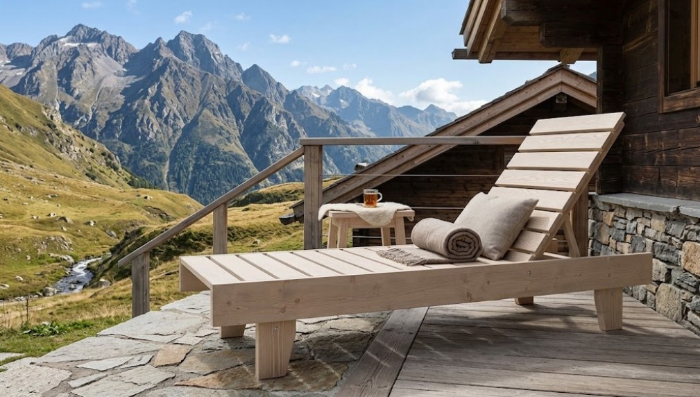 Шезлонг-лежак деревянный ПРИБОЙ 2026 г.