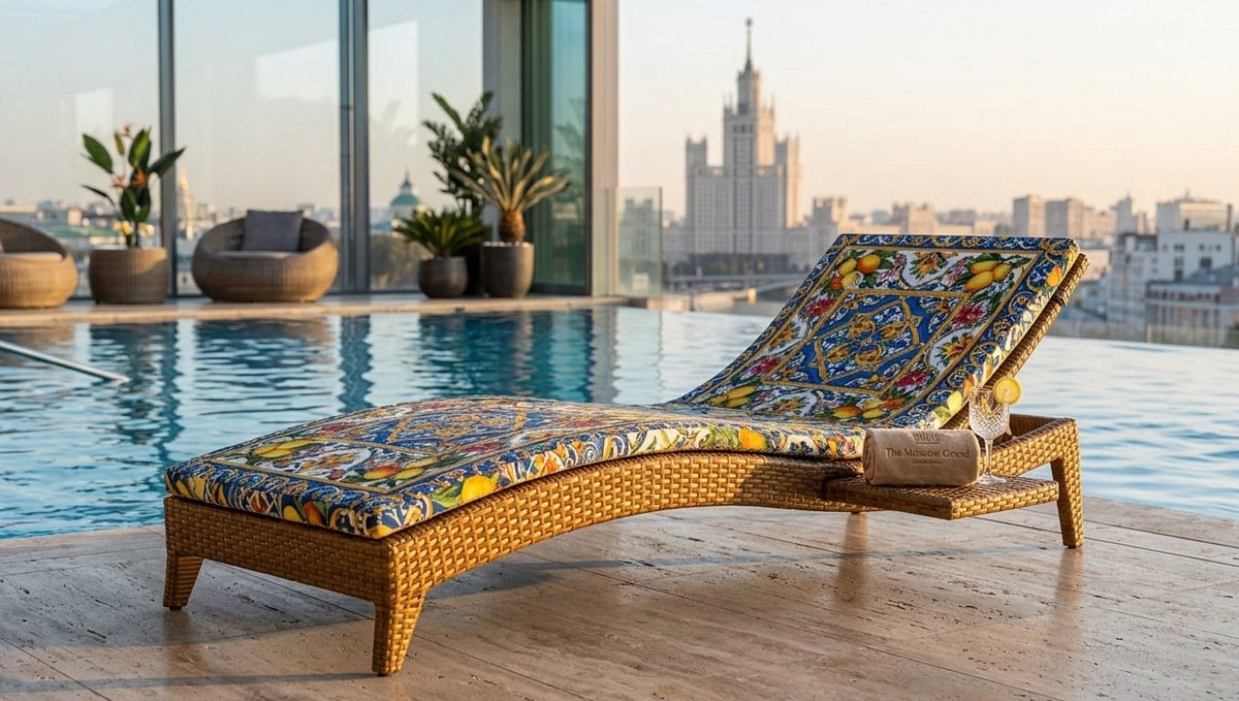 Шезлонг-лежак плетеный САХАЛИН 2025