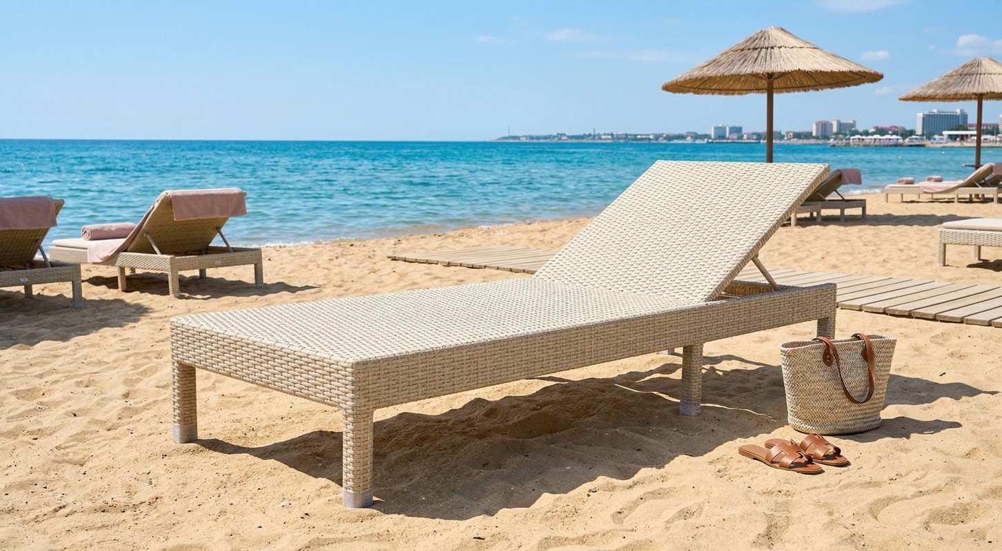 Шезлонг пляжный из искусственного ротанга ОЛЬХОН  2026 г.