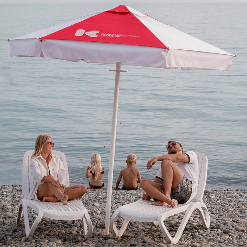 Пляжный зонт Кайра. Зонт диаметром 2,5 м, 6 спиц, блочное открывание. 2024 г.