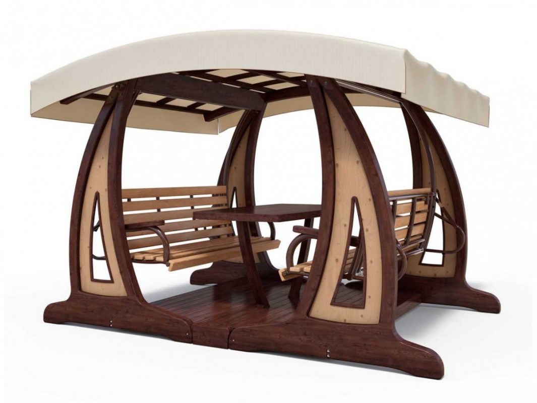 Качели садовые &quot;Валенсия X2&quot; Премиум (лиственница)