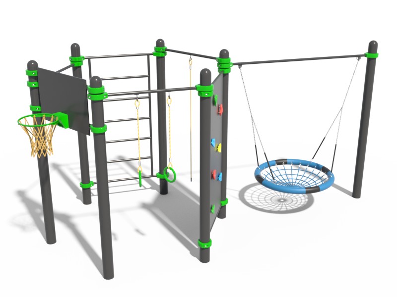 КАНАТ, КОЛЬЦА, СКАЛОДРОМ, ШВЕДСКАЯ СТЕНКА, ТУРНИК, БАСКЕТБОЛЬНОЕ КОЛЬЦО, КАЧЕЛИ-ГНЕЗДО