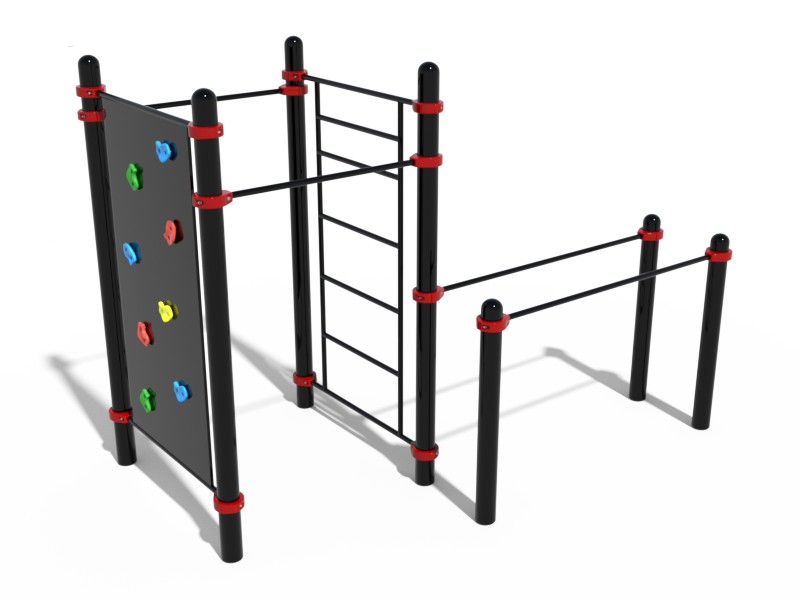 ВОРКАУТ КОМПЛЕКС 2 ТУРНИКА, ШВЕДСКАЯ СТЕНКА, СКАЛОДРОМ И БРУСЬЯ СТАНДАРТ