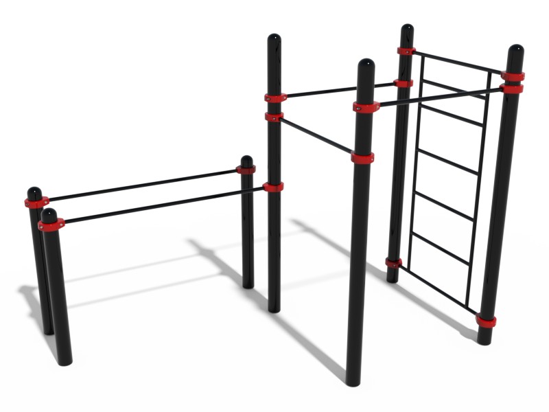 ВОРКАУТ КОМПЛЕКС 3 ТУРНИКА, ШВЕДСКАЯ СТЕНКА И БРУСЬЯ СТАНДАРТ
