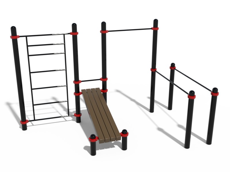 ВОРКАУТ КОМПЛЕКС ТУРНИК, ШВЕДСКАЯ СТЕНКА, БРУСЬЯ СТАНДАРТ И НАКЛОННАЯ СКАМЬЯ