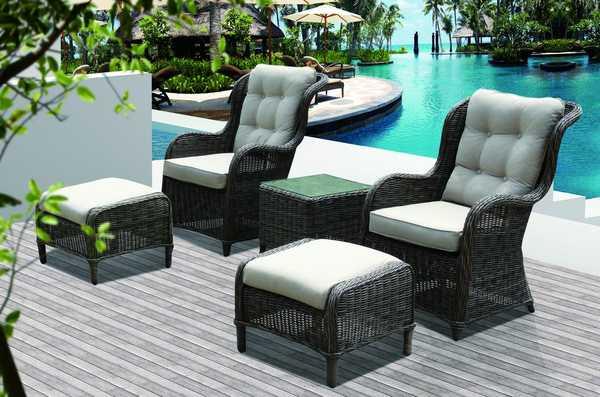 Кресло плетеное с подушками Geneva