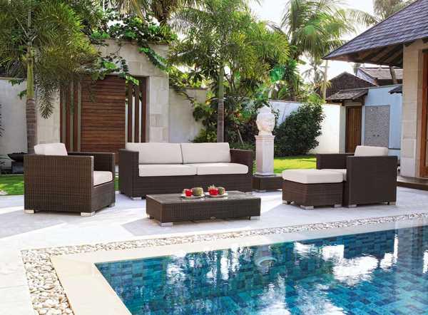 Диван плетеный трехместный Hudson