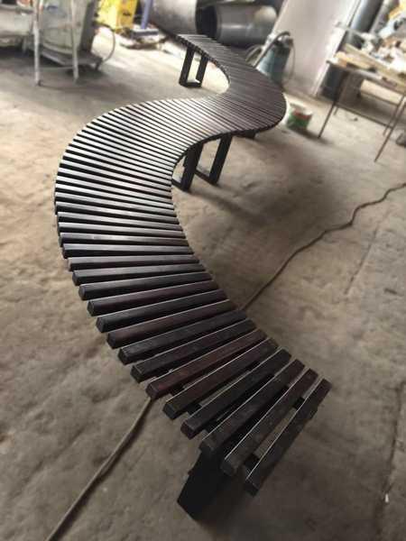 Лавочка деревяння парковая Зигзаг