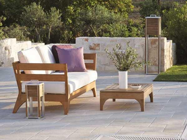 Диван 3-х местный из тика, Ethimo, Village, натуральный