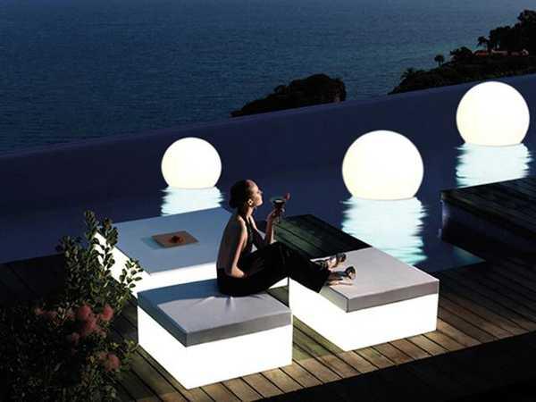 Пластиковый плавающий светильник, Acquaglobo, 700 мм