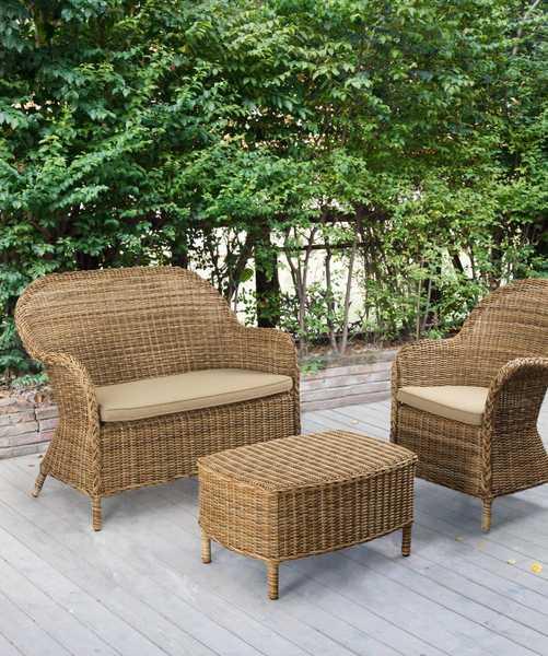 Кресло плетеное с подушкой Shiva