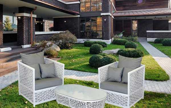 Стол плетеный со стеклом журнальный Vella