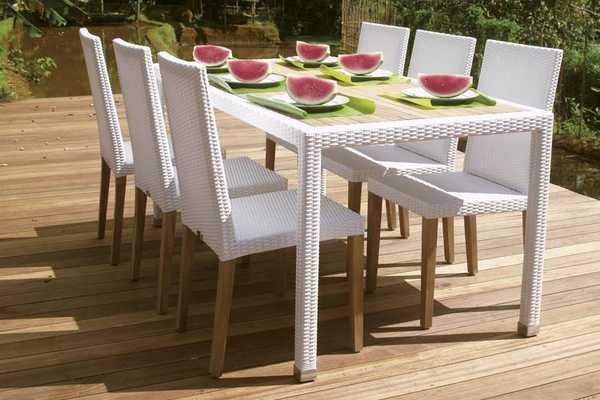 Стол деревянный плетеный Fiji