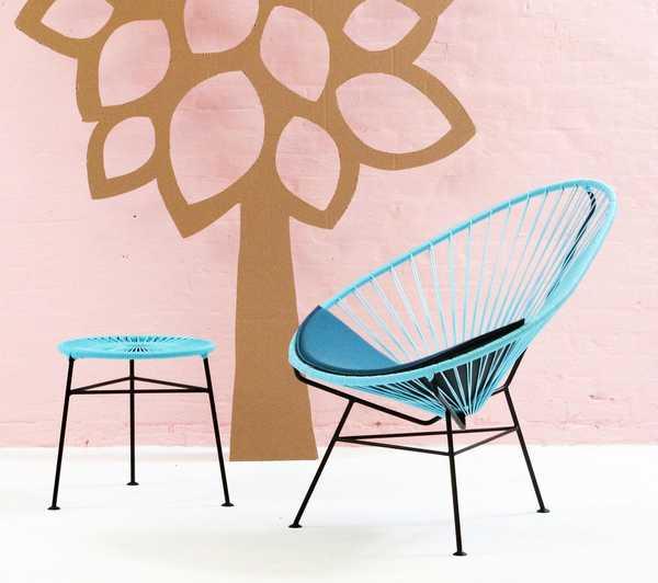 Стол плетеный со стеклом журнальный Acapulco