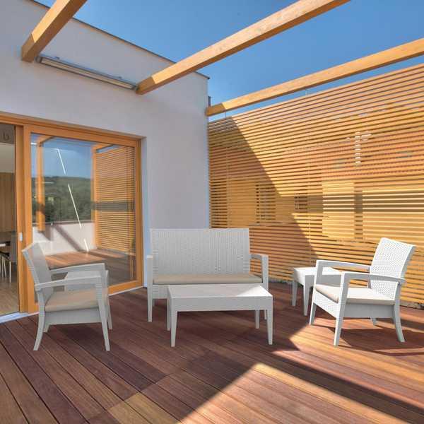 Столик пластиковый плетеный журнальный Miami Lounge Table