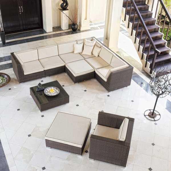 Плетеный левый модуль с подлокотником Pacific