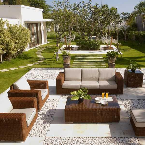 Стол плетеный со стеклом журнальный Cuatro