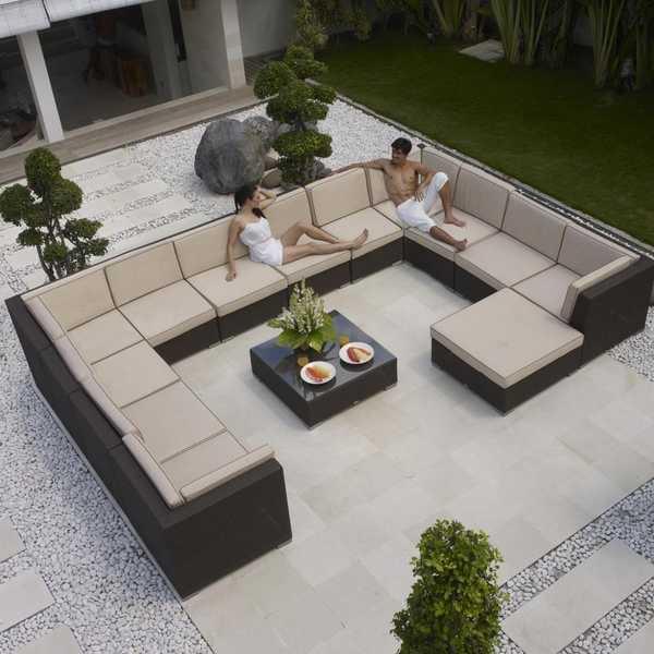 Плетеный левый модуль с подлокотником Pacific