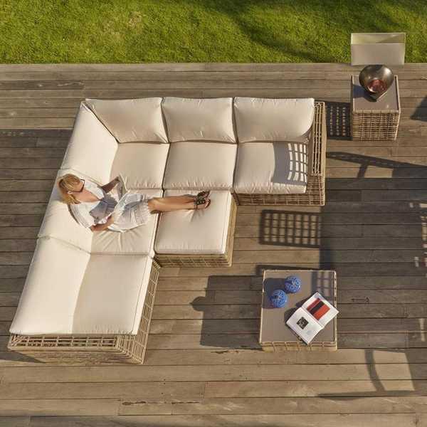 Плетеный правый модуль с подлокотником Castries