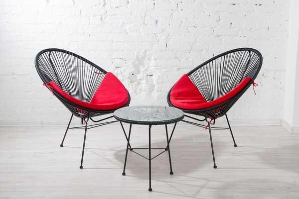 Стол плетеный со стеклом журнальный Acapulco