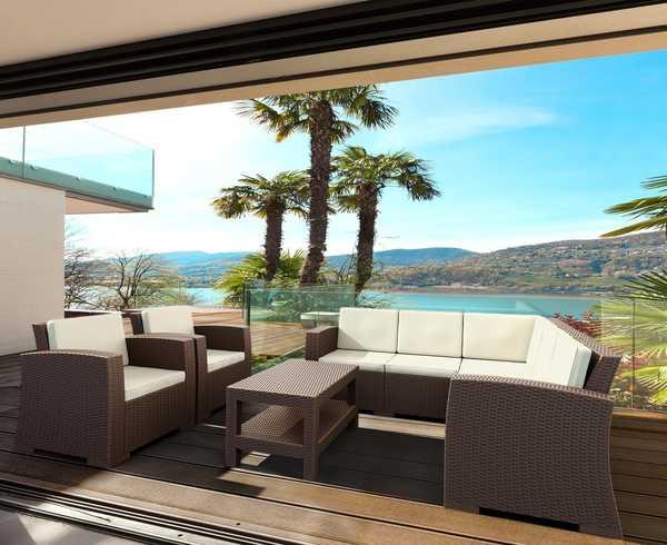 Столик пластиковый плетеный журнальный Monaco Lounge Table