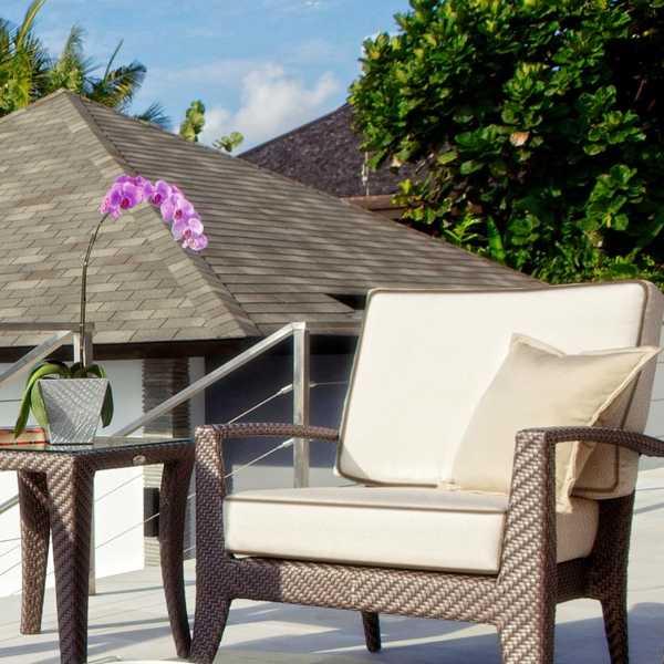 Стол плетеный со стеклом приставной Madisson