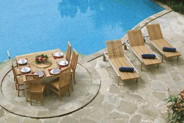 Шезлонг-лежак деревянный Adamas