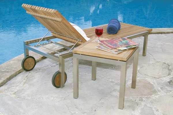 Шезлонг-лежак деревянный Adamas