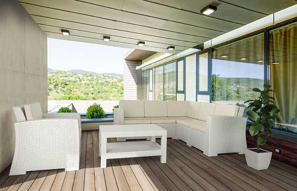 Столик пластиковый плетеный журнальный Monaco Lounge Table