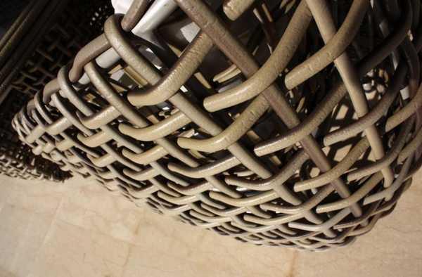 Стол плетеный со стеклом приставной Dynasty