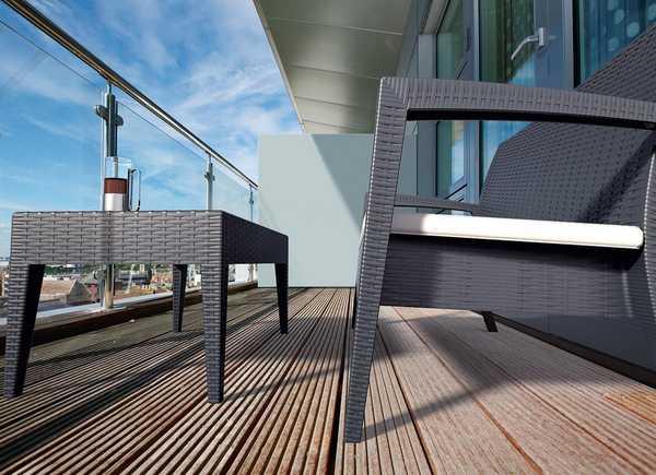 Столик пластиковый плетеный журнальный Miami Lounge Table