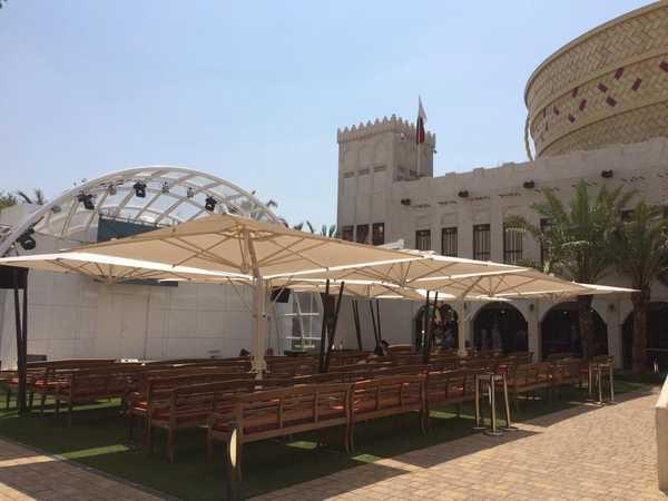 Зонт профессиональный четырехкупольный Alu Poker White