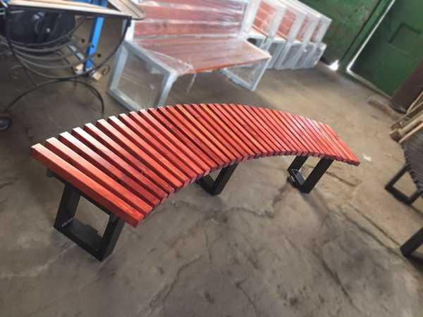 Лавочка деревяння парковая Зигзаг