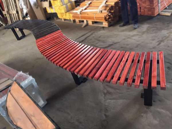 Лавочка деревяння парковая Зигзаг