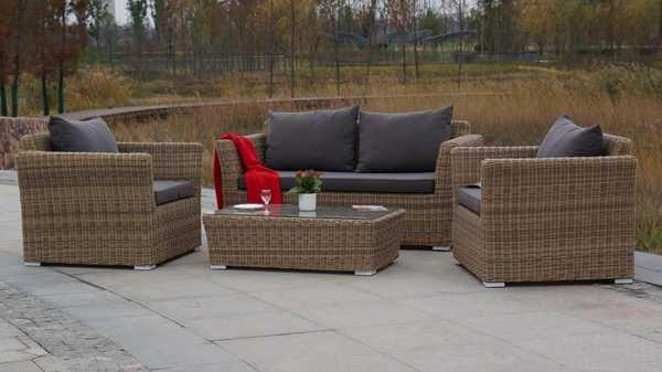 Диван плетеный двухместный Капучино