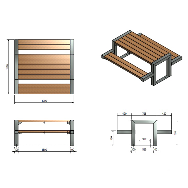 Стол деревянный обеденный Мерано