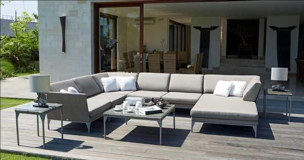 Стол плетеный со стеклом журнальный Brafta