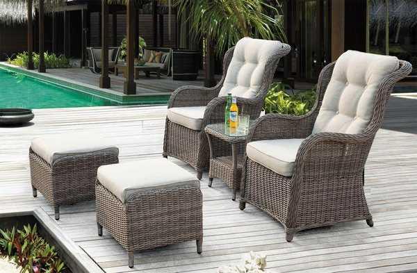 Кресло плетеное с подушками Geneva