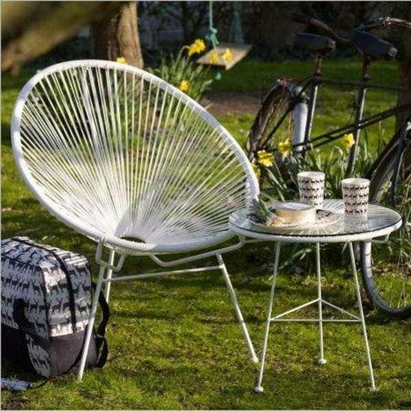 Стол плетеный со стеклом журнальный Acapulco