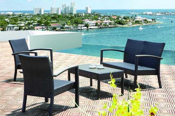 Стол плетеный кофейный Milano