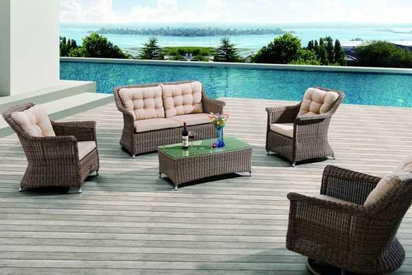 Кресло плетеное с подушкой Opal