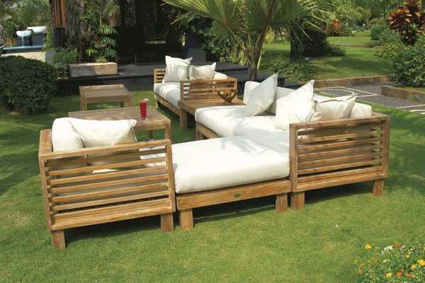 Деревянный угловой модуль без подушки Saint Tropez